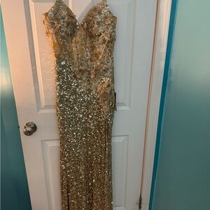 Glamorous Gold Sequin Evening Gown